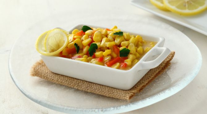 Sweetcorn sautéed in butter and lemon