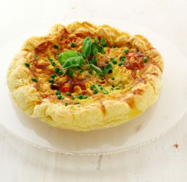 Mixed vegetables and Gruyère cheese quiche
