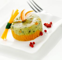 Carrot and mixed vegetables flan