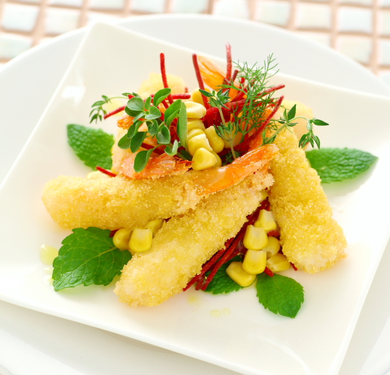 Code di gambero in pastella di mais - Ricette Valfrutta